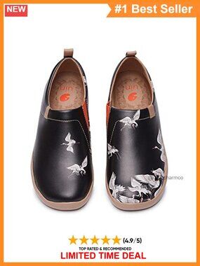 UIN Art Painted Travel Shoes Slip On Knit Loafers Lightweight Comfort Sneaker